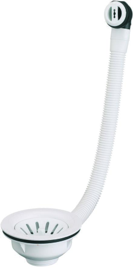 BONDE - A panier - Plastique ø 114,5 mm - Pour évier de synthèse perçage ø 90 mm
