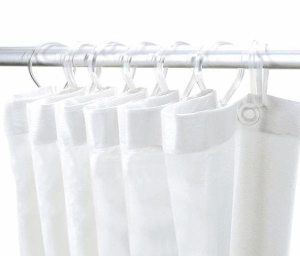 RIDEAU DE DOUCHE - Rideau de douche plastique avec 8 anneaux