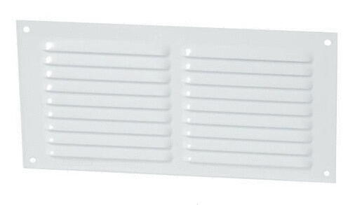 GRILLE D'AERATION A VISSER - En aluminium laqué blanc - persiennes - avec moustiquaire (en vrac)