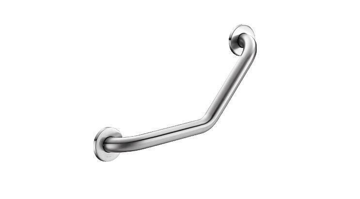BARRE D'APPUI COUDEE - Barre d'appui (partie horizontale) ou de de rélèvement (partie à 135°) pour WC, douche ou baignoire