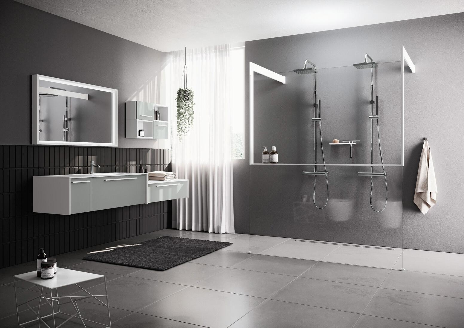 KUADRA HF FRAME - Paroi walk-in avec étagère porte-objets