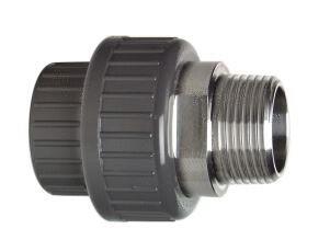 MANCHON A COLLER - A VISSER PVC-U/ACIER INOX METRIQUE - R - Manchon union d'adaptation