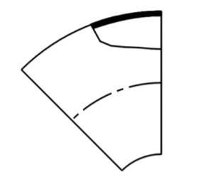 COURBE 45 PVDF LINER B.A.B COURT      250X3,0 AGRU  [34001225000]