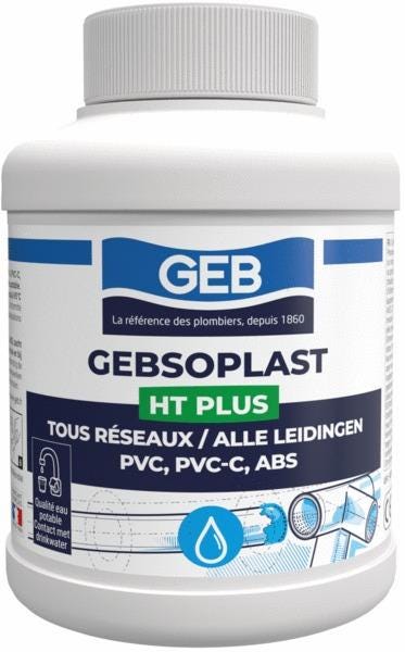 GEBSOPLAST - HT Plus - Colle évacuation en gel pour raccords en PVC rigide