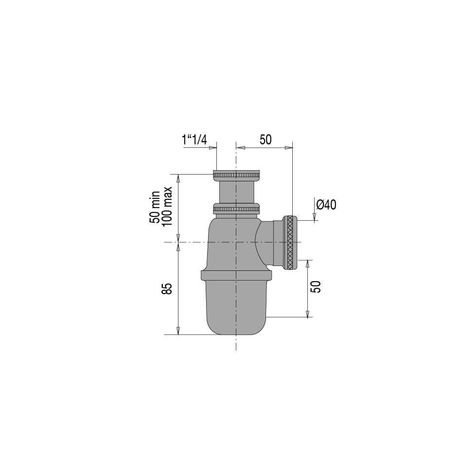 SIPHON LAV.NICKEL MAT    VALENTIN 15100000800 VALENTIN  [15100000800] 