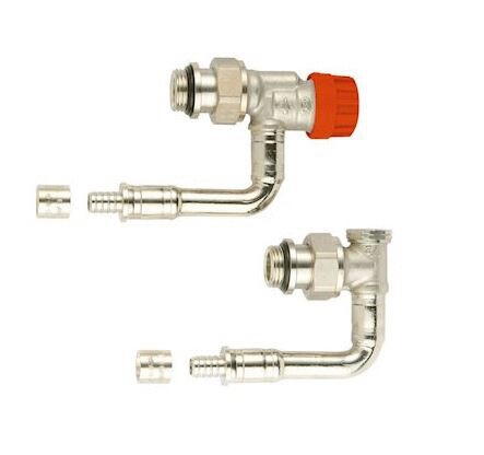 ROBINET THERMOSTATIQUE - Kit pour radiateur double ou triple panneaux - Equerre inversée