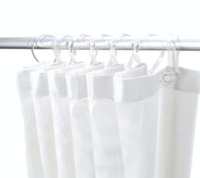 RIDEAU DE DOUCHE - Rideau de douche plastique avec 8 anneaux