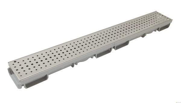 CANIVEAU BAS+GRIL.INOX PERF.  100X13 CAB10ATI NICOLL  [CAB10ATI]