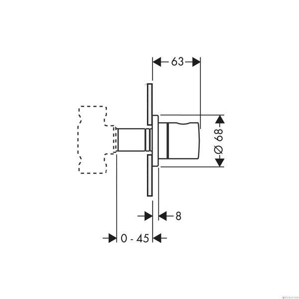 AXOR UNO 2 - Set de finition pour robinet d'arrêt 1/2" et 3/4"