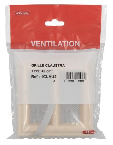 GRILLE D'AERATION A SCELLER - Claustra en PVC sable