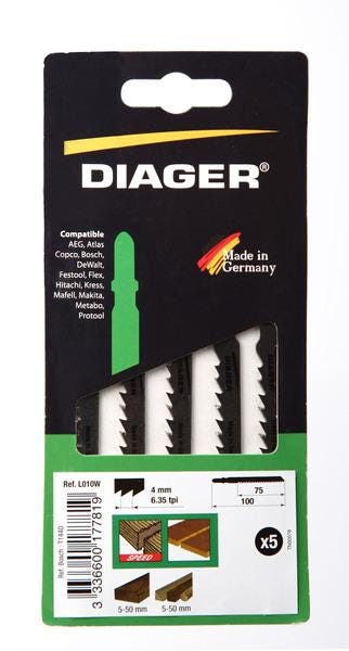LAME SCIE SAUTEUSE PG132MM BOIS-5- L010WL1325 DIAGER FRANCE  [L010WL1325]