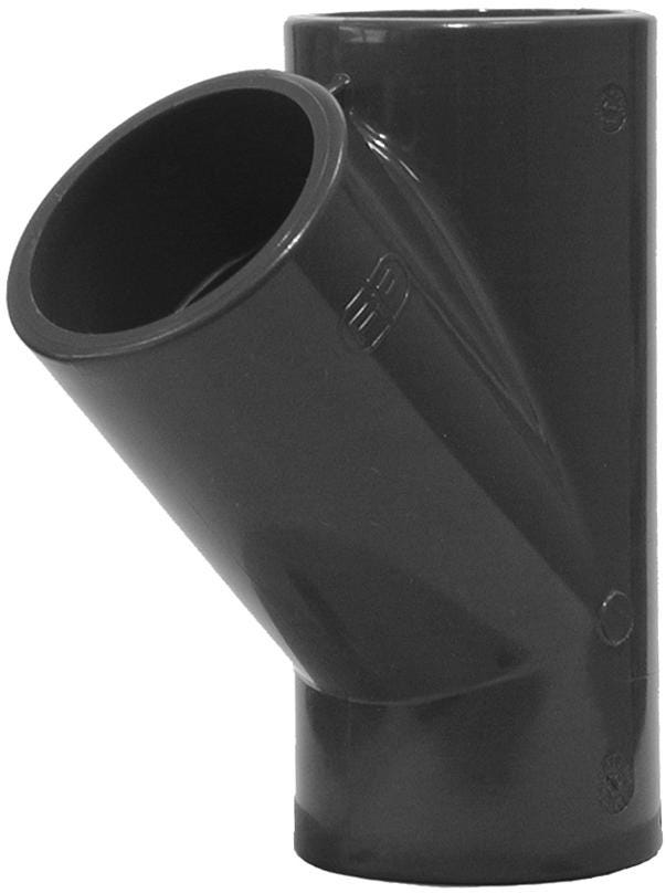 TE A COLLER PVC - FFF - 45°