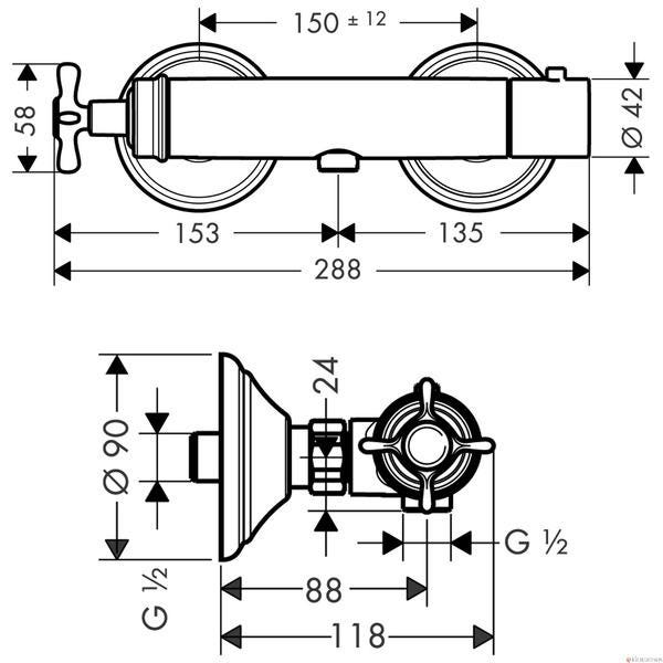 AXOR MONTREUX - Mitigeur thermostatique douche