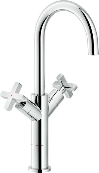 MELANGEUR LAVABO MI HAUT LIRA CHROME LR116258 NOBILI RUBINETTERIE  [LR116258/2CR]