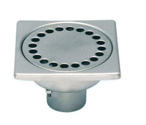 SIPHON SANS REPRISE D'ETANCHEITE - Siphon inox 100x100 à sortie 40