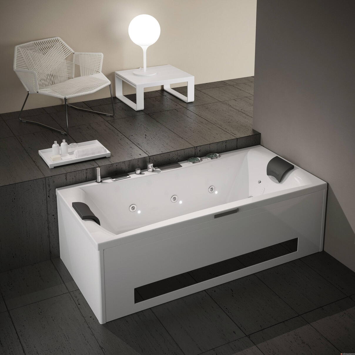 SYSTEME KIETUDE - Baignoire droite Design 200 en Biocryl