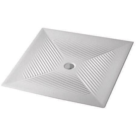 VELA - Receveur carré extra-plat en céramique à encastrer