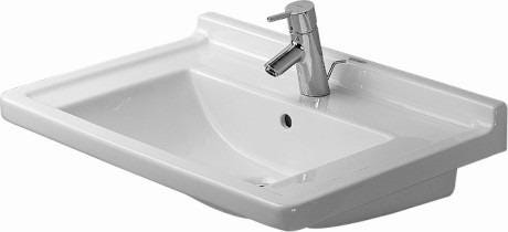 STARCK 3 - Lavabo pour meuble avec trop-plein et plage de robinetterie
