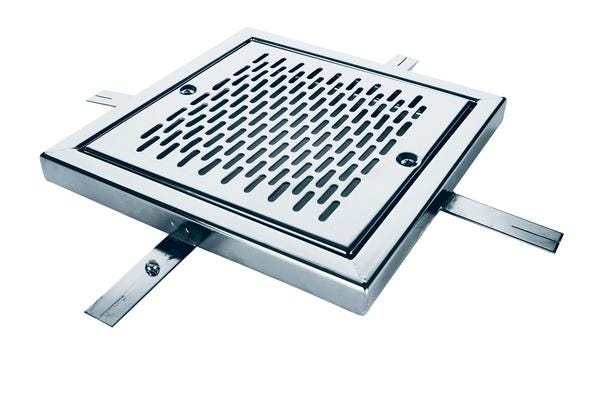 GRILLE ECOULEMENT CARREES INOX 300X300  00285 FLUIDRA