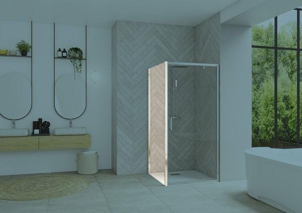 PAROI FIXE ANG.SM.DESIGN 90CM CHR PA90294CTNE AQUAPRODUCTION KINEDO  [PA90294CTNE]