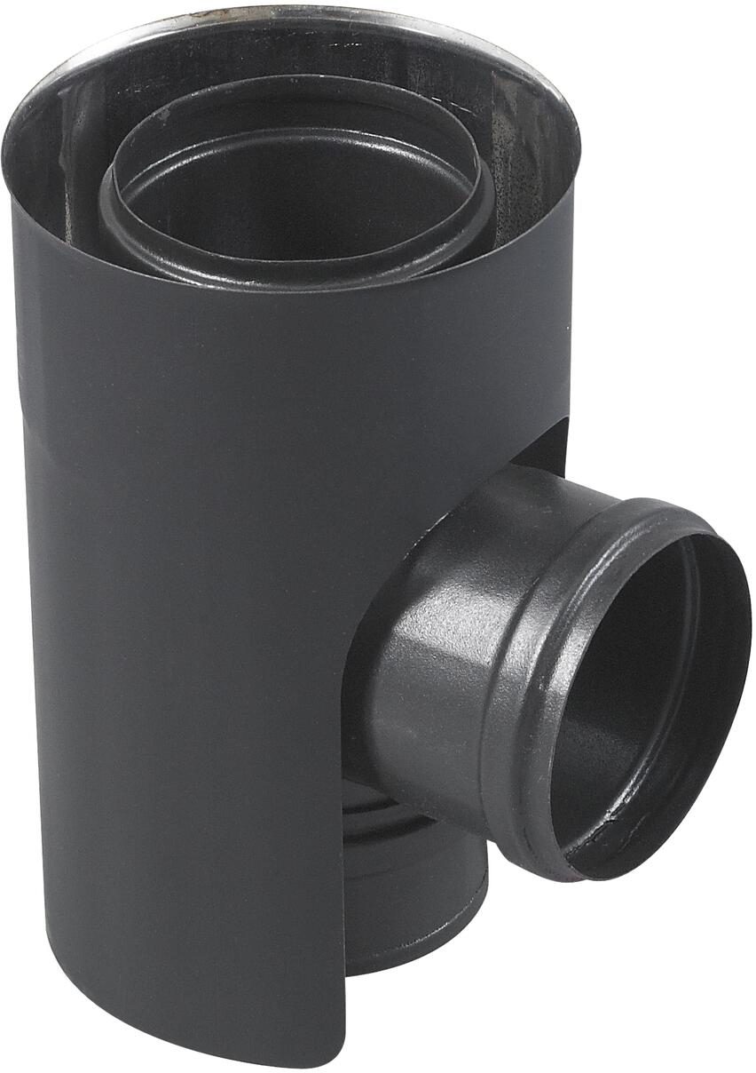 CONDUIT BIOTEN INOX 316 / ACIER - SPECIAL POELE A PELLETS - Système concentrique - Extérieur noir