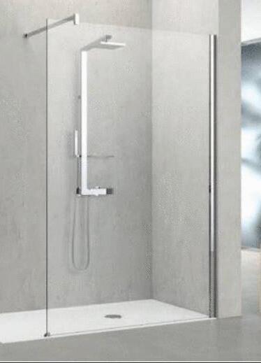 KUADRA-H - Paroi fixe réversible avec barre de renfort 150cm - Hauteur : 200 cm - Ep. du verre : 8 mm