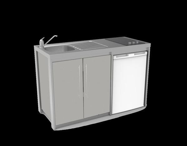 MEUBLE BAS METALLINE 140 1P+N.SOIE ABAJ140T24 MODERNA FRANCE  [ABAJ140T24]