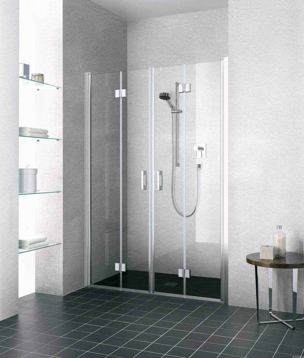 LIGA - Porte pivotante repliable 4 éléments - Hauteur : 200 cm - Ep.du verre 5 mm