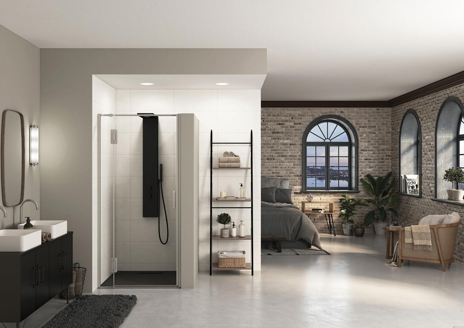 EKINOX P - Porte pivotante sans seuil, grande hauteur