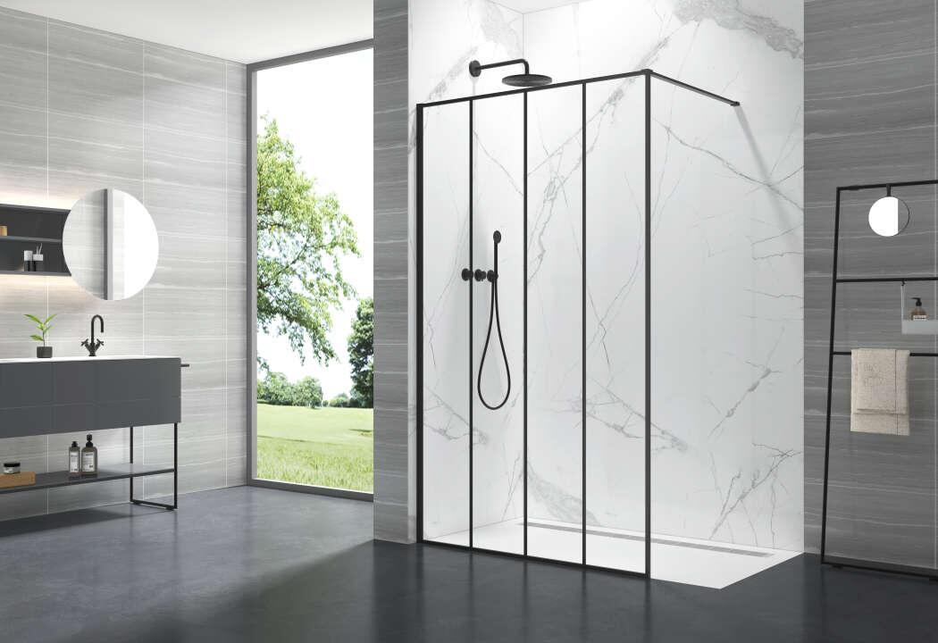 PHILLY LOFT SKY - Paroi walk-in avec fixation murale, design verrière - Hauteur 200 cm