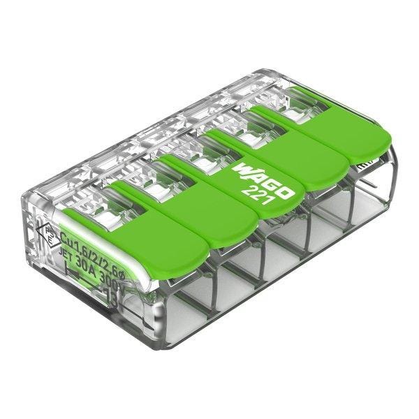 BORNE WAGO 221 GREEN RANGE 5X6MM2     221-625 WAGO  [221-625]
