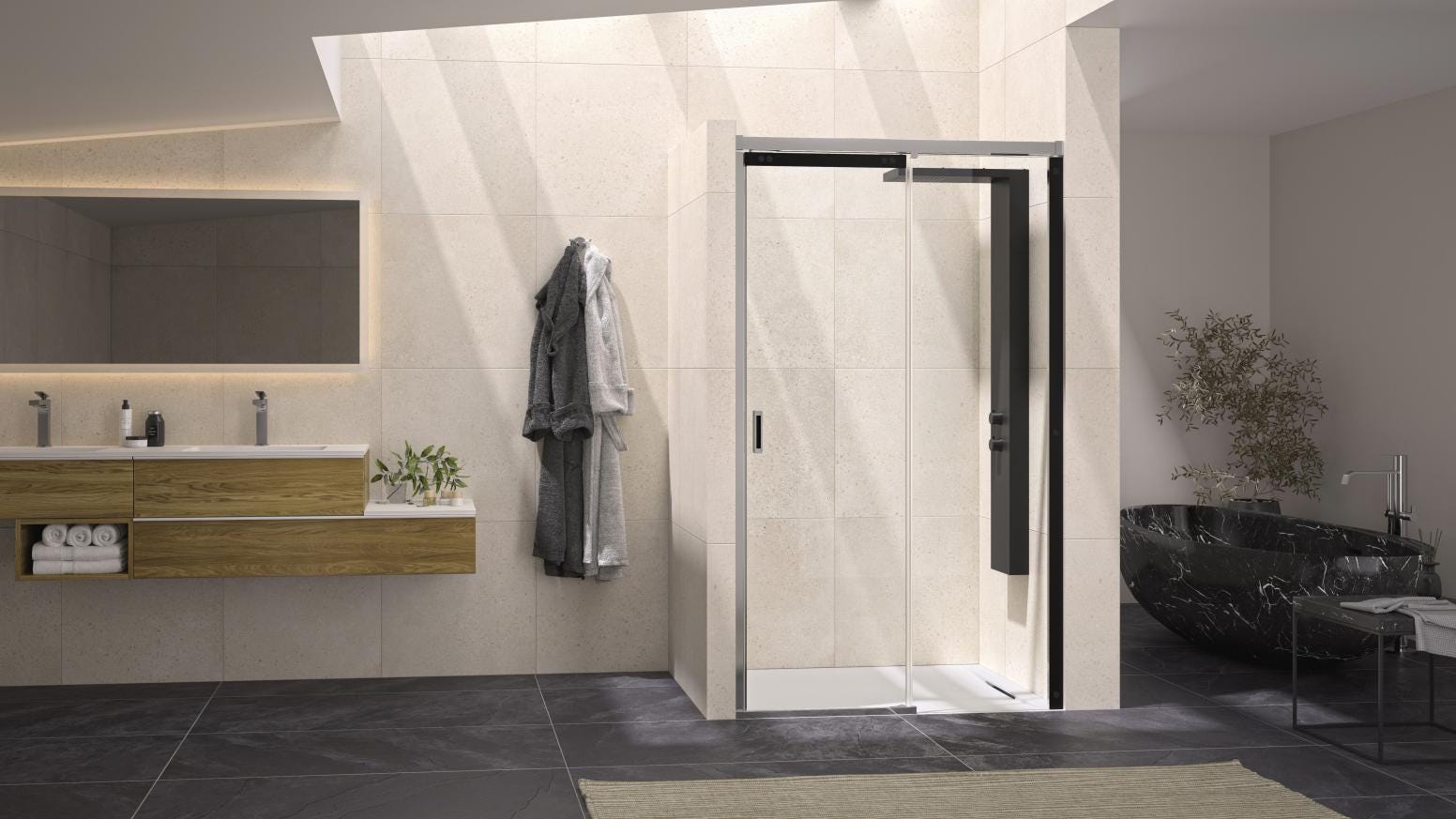 FLAT C - PAROI AVEC 1 VOLET COULISSANT