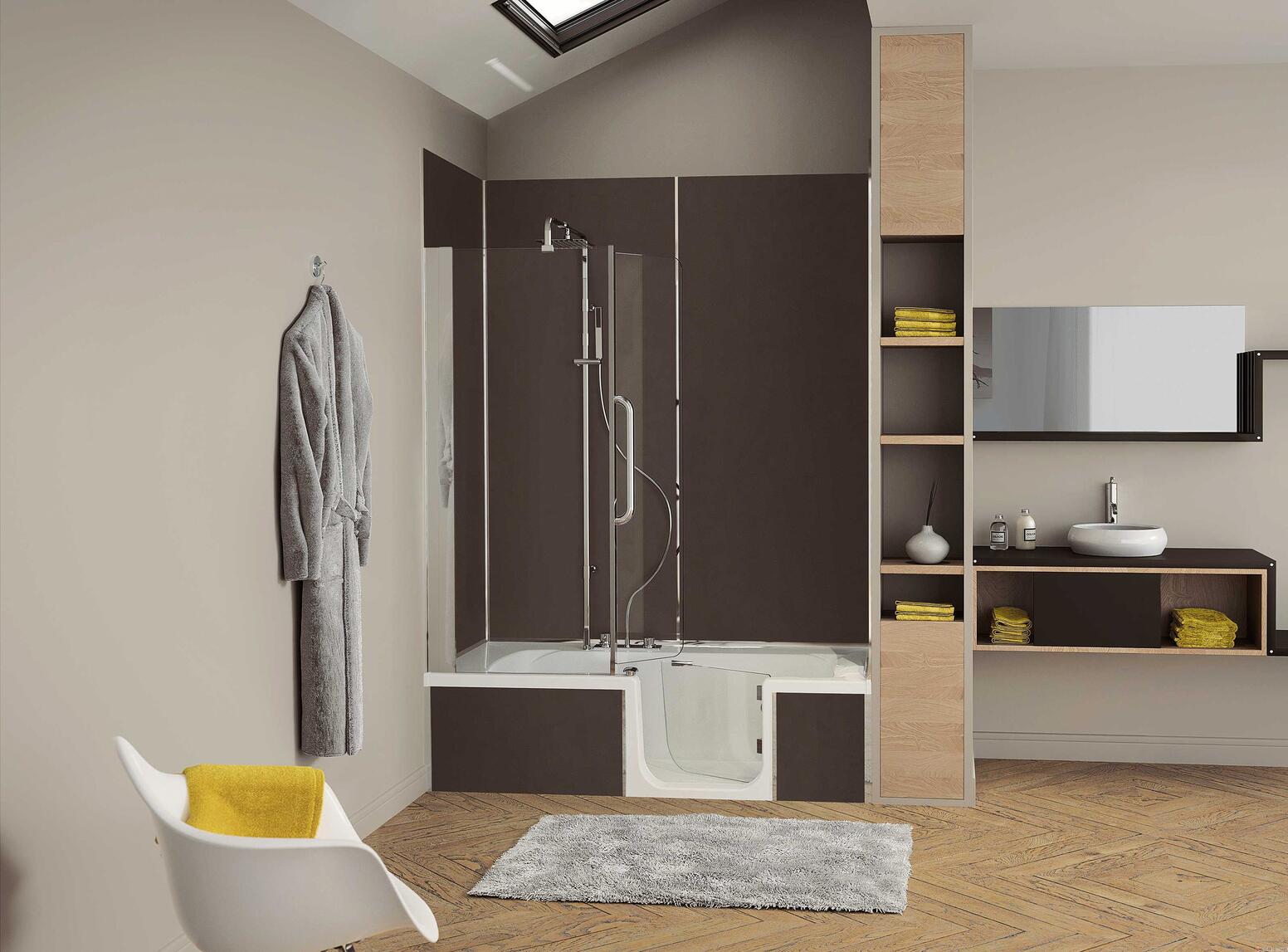 DUO - CONCEPT BAIN/DOUCHE A COMPOSER - Pare-baignoire transparent