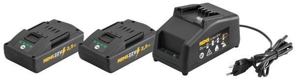 REMS POWER-PACK 22V, 2,5AH BATT. X2 +CHARGEUR REMS  [571590 R220]