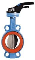 ROBINET A PAPILLON A OREILLES DE CENTRAGE - Col long - Manchette Silicone - Commande par levier - Industrie