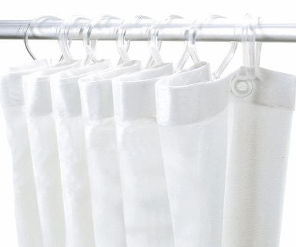 RIDEAU DE DOUCHE - Rideau de douche plastique avec 8 anneaux