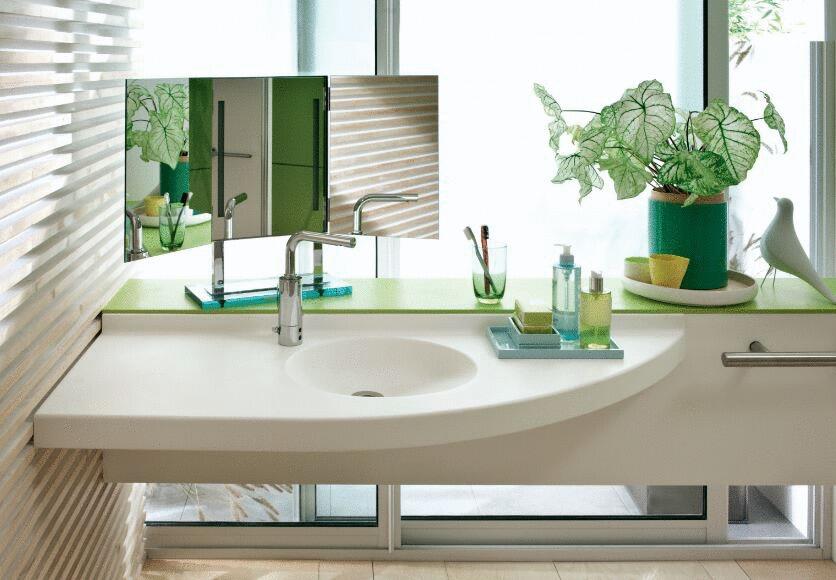 FLORAC D'ANGLE - Plan de toilette moulé d'angle sur-mesure en Varicor®