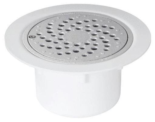 DOCIA - Siphon pour sol plastique avec grille aluminium