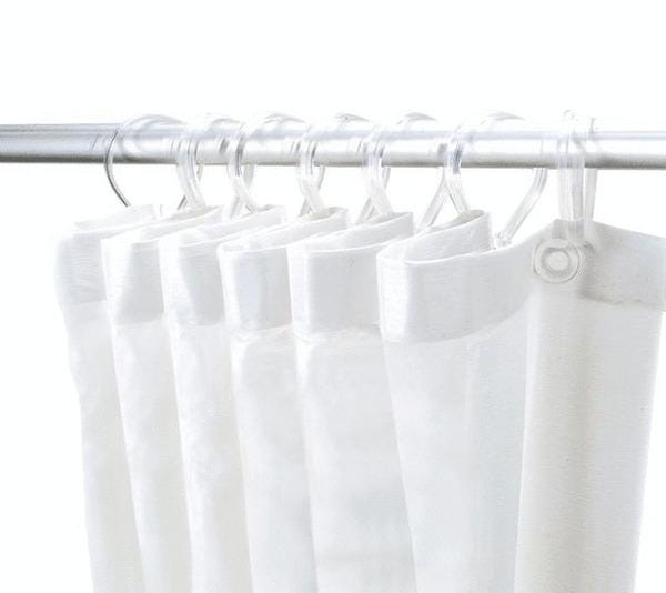 RIDEAU DE DOUCHE - Rideau de douche plastique avec 8 anneaux
