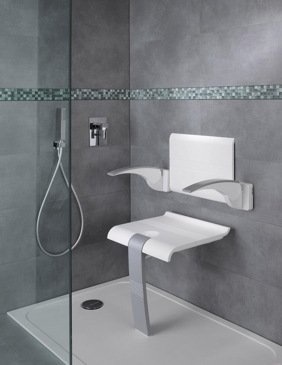 ARSIS EVOLUTION - Siège de douche escamotable avec dossier et accoudoirs