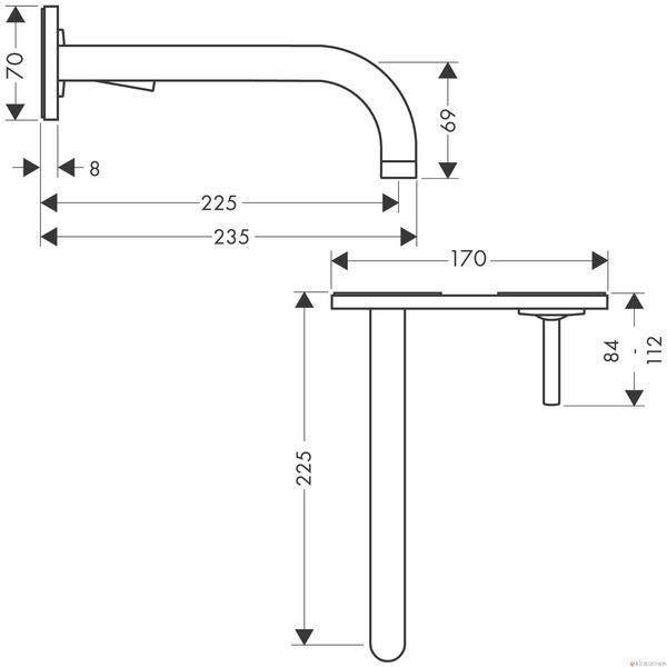 AXOR UNO 2 - Mitigeur lavabo encastré