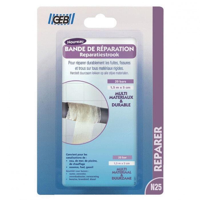 BANDE DE REPARATION - Bande permettant une réparation durable des fuites, fissures et trous, sur tous les supports rigides