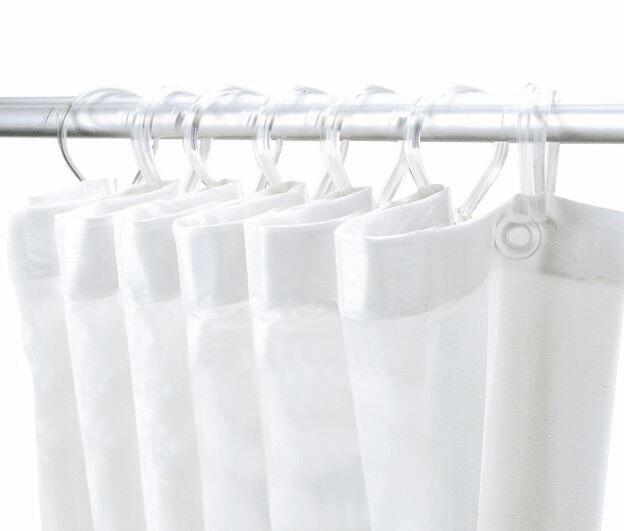 RIDEAU DE DOUCHE - Rideau de douche plastique avec 8 anneaux