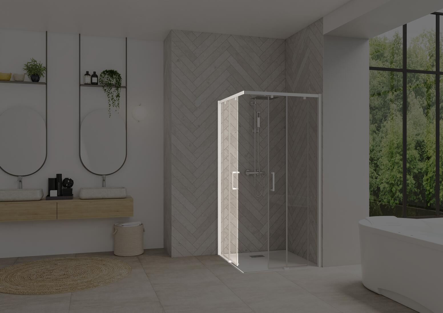 SMART DESIGN A/C SANS SEUIL - Accès d'angle coulissant sans seuil