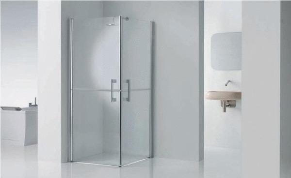 FREE 1 - 2G - Demi-angle pivotant ouvrable à mi-hauteur - Hauteur : 195 cm - Ep. du verre : 6 mm