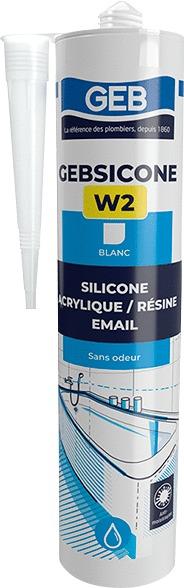 GEBSICONE - W2 - Mastic silicone pour joints sanitaire