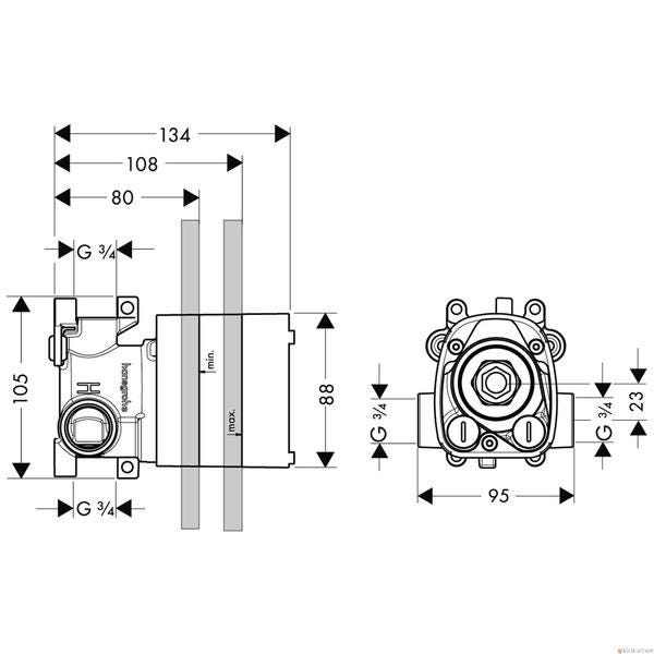 CORPS ENC.TH. STARCKSHOWER      AXOR 10754180 HANSGROHE  [10754180]