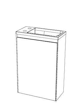 MEUBLE 1P+LAVE-MAINS SMARTY49X69V.LAQ.1140011 DECOTEC