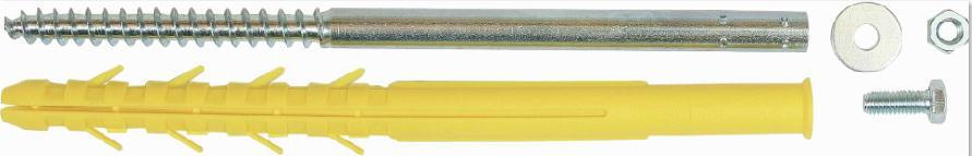 CHEVILLE PLASTIQUE - Fixation radiateur/barre de maintien sur plaque de plâtre + polystyrène