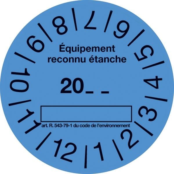 ETIQUETTE ETANCH.EQUIP.FLUI.BLEU CBM CLI02152 CBM LE HAILLAN
